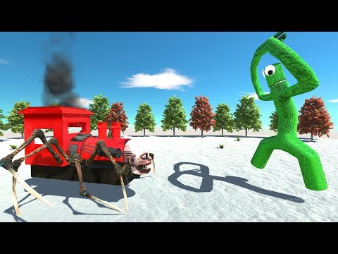 Choo Choo Charles vs Rainbow Friends Green - Animal Revolt Battle Simulator