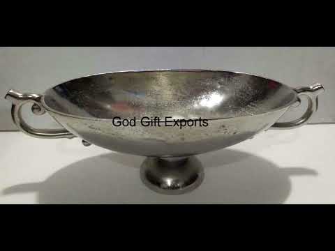 Silver aluminum boat serving bowl, size: 22 inch