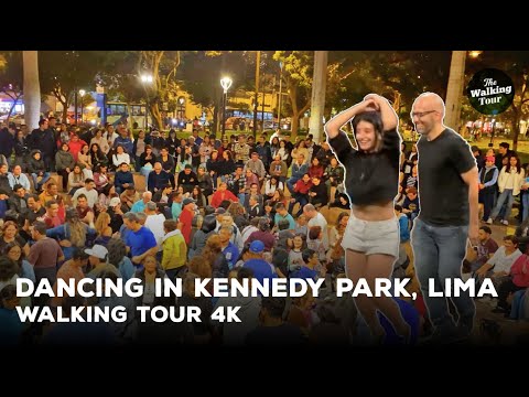 Walking Tour 4K | Dancing in kennedy Park, Lima - Perú | El parque de los gatos