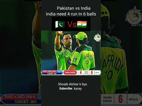 Pakistan vs india 6 ball 4 run last over#viral #public #cricketlover #shoaibakhtar #public