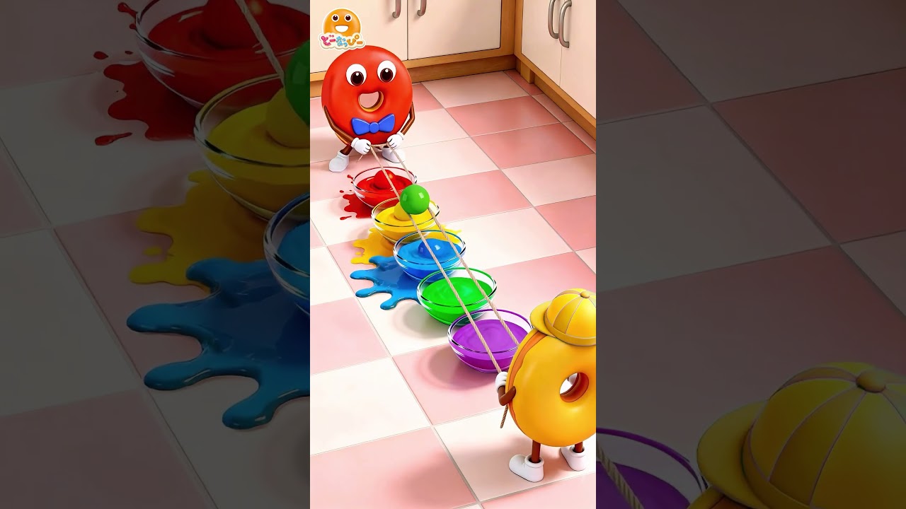 ボール遊びで色を学ぼう🟢🔵🔴🟡｜色｜#どーなっぴー【公式】#youtubeshorts #shorts