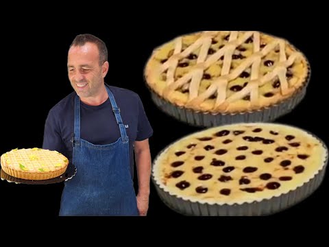 Crostata morbida con crema pasticcera e amarena con un nuovo innesto morbido all'interno