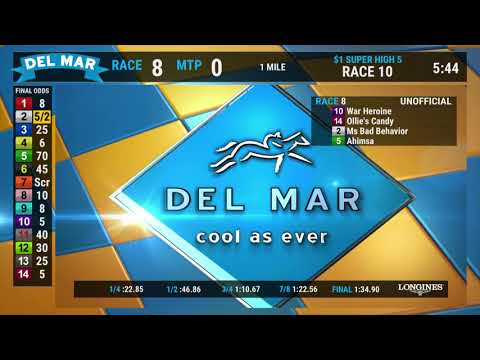 War Heroine Wins the San Clemente Stakes (Grade II) Race 8 at Del Mar 7/21/18