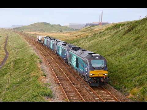 68005 + 68034 + 88003 + 88005 on 6K73 passing Seascale   14/06/18