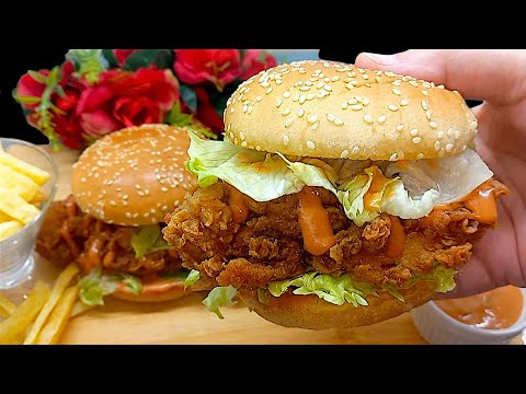 Chicken Zinger Burger Recipe | KFC Zinger Burger Sauce Recipe | How To Make Chicken Burger Recipe