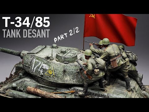 T-34/85 TANK DESANT - Part 2 - 1/35 RFM - Tank Model - [ Painting - weathering ]