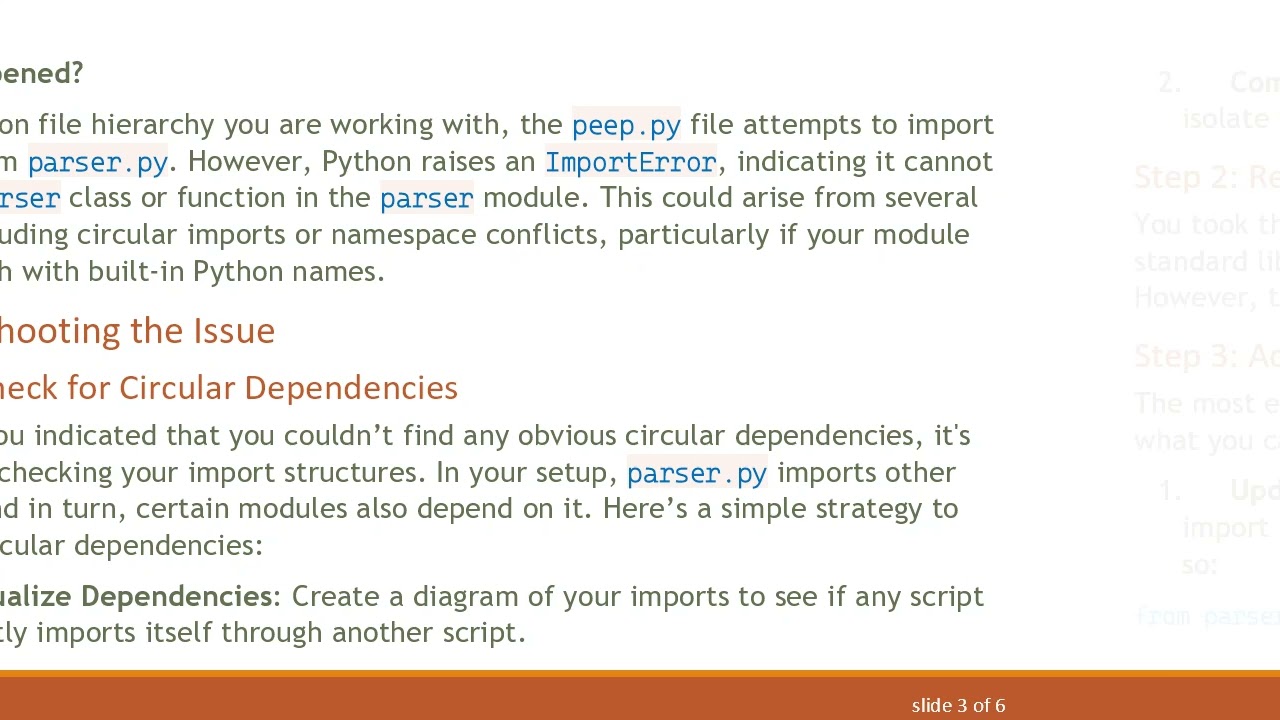Resolving the ImportError: cannot import name 'Parser' in Python Projects