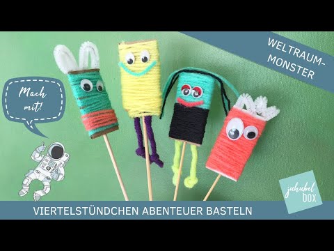 Viertelstündchen Abenteuer Basteln: Weltraum-Monster aus Wolle und Pappe