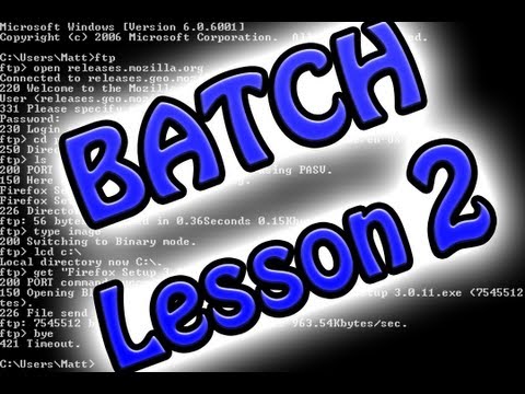 Batch Programming: Lesson 2 (User Input, Variables) Video