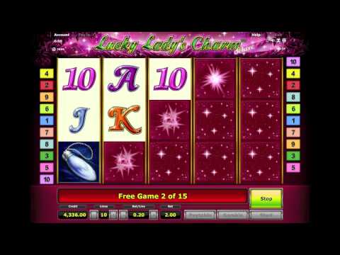 Lucky ladys Charm Deluxe - BONUS ROUND 15 FREE SPINS Video