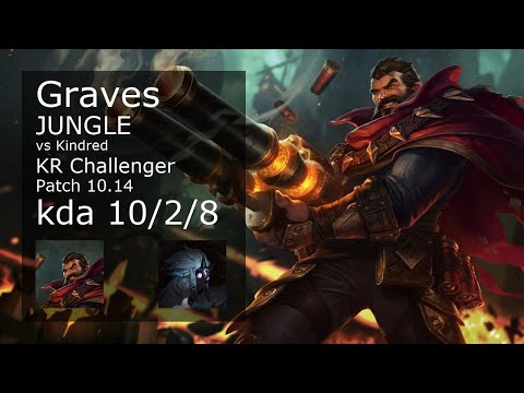 Graves Jungle vs Kindred - KR Challenger 10/2/8 Patch 10.14 Gameplay // [롤] 그레이브즈 vs 킨드레드 정글