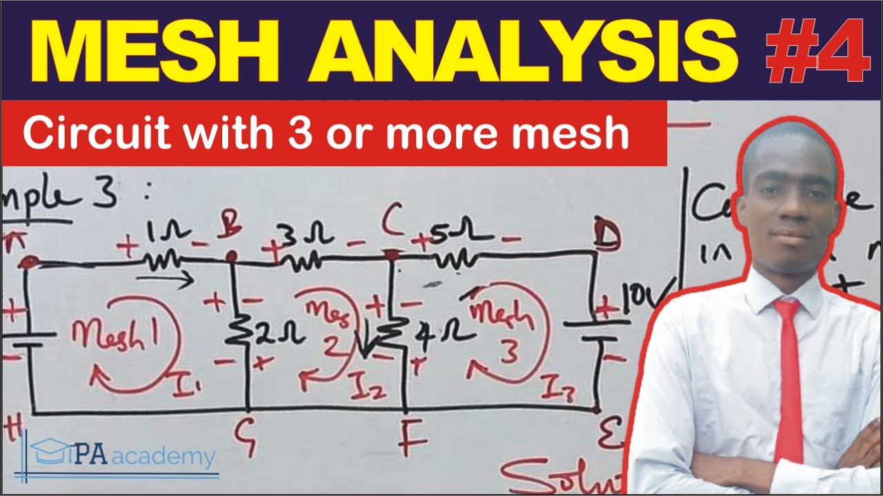 Mesh Analysis #4 - Application of Kirchhoff Voltage in Solving Mesh Analysis | Mesh Current Analysis