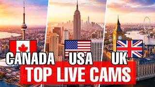 🔴 TOP LIVE CAMS USA - UK - CANADA with relaxing music 🎵 | SkylineWebcams