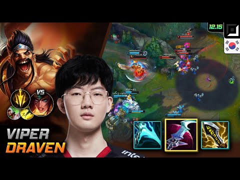 Viper Adc Draven Eclipse Lethal Tempo - Viper Draven Match Highlight - LOL KR 12.15