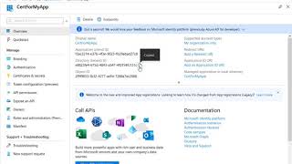 Certificate-based authentication for an Azure