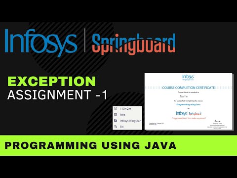 Exception Assignment 1 Programming Using Java Infosys Springboard