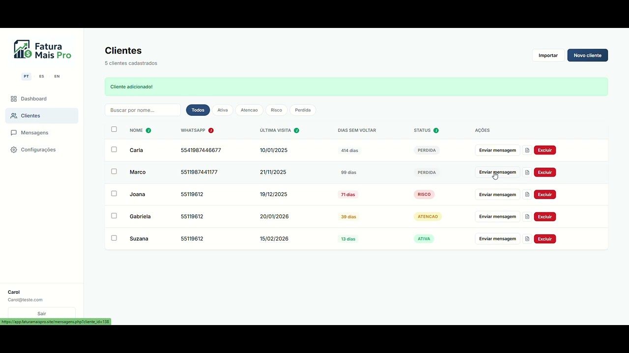 Veja o Fatura Mais Pro funcionando por dentro