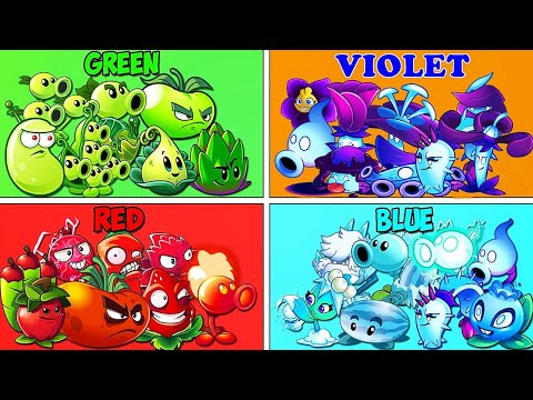 Plants vs. Zombies 2: BEST TEAMS, GREEN, RED, BLUE, VIOLET: Gameplay 2020