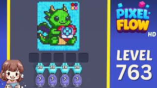 Pixel Flow Level 763 Solution Walkthrough