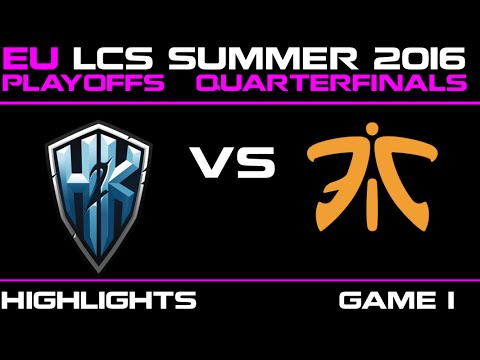 H2K vs FNC Game 1 highlights EU LCS 2016 Summer Playoffs Quarterfinals | H2K vs Fnatic