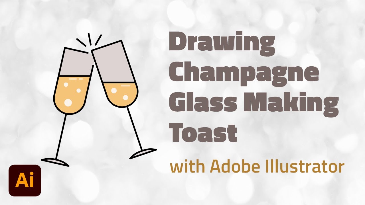 Drawing Champagne Glasses Making Toast with Adobe Illustrator