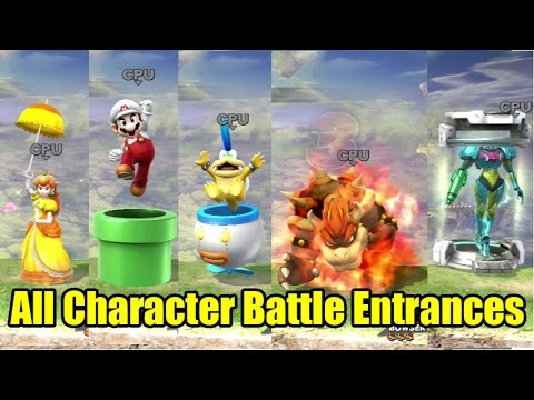 All 51 Character Battle Entrances in Super Smash Bros Wii U 1080p 60fps Video