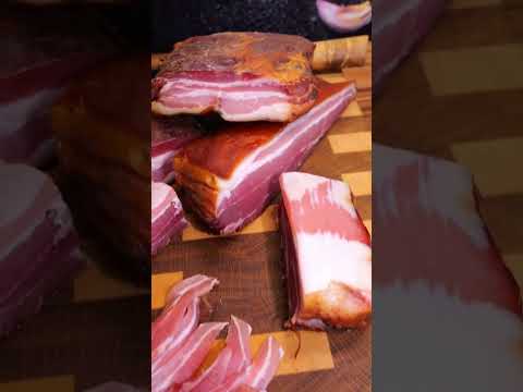 Cold-smoked bacon from the Borniak smokehouse.