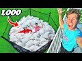 TRAMPOLINE FILLED WITH 1,000 PILLOWS!