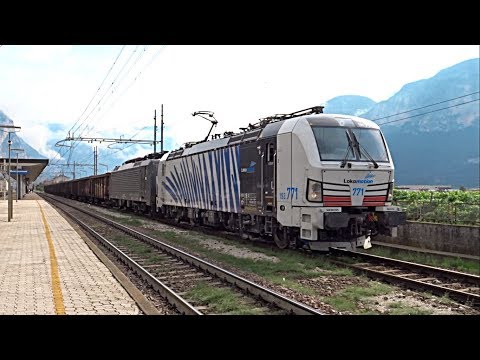 TANTISSIMI TRENI IN TRANSITO VELOCI, LENTI E PRECEDENZE SULLA FERROVIA DEL BRENNERO A MEZZOCORONA!