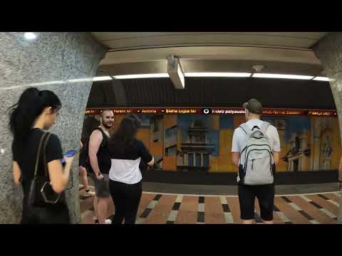 Budapest Keleti Train station, Subway (Metro) and Walking on the streets. May 2022