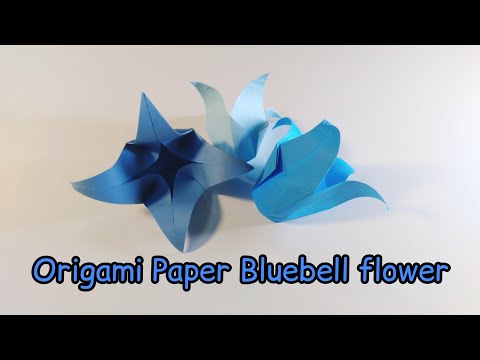 Origami Paper Bluebell flower