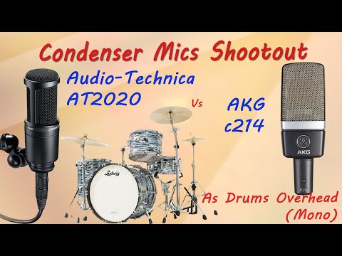 AKG C 214 vs Audio-Technica AT2020 - Condenser Mics Shootout on Drums Overhead - Want 2 Check