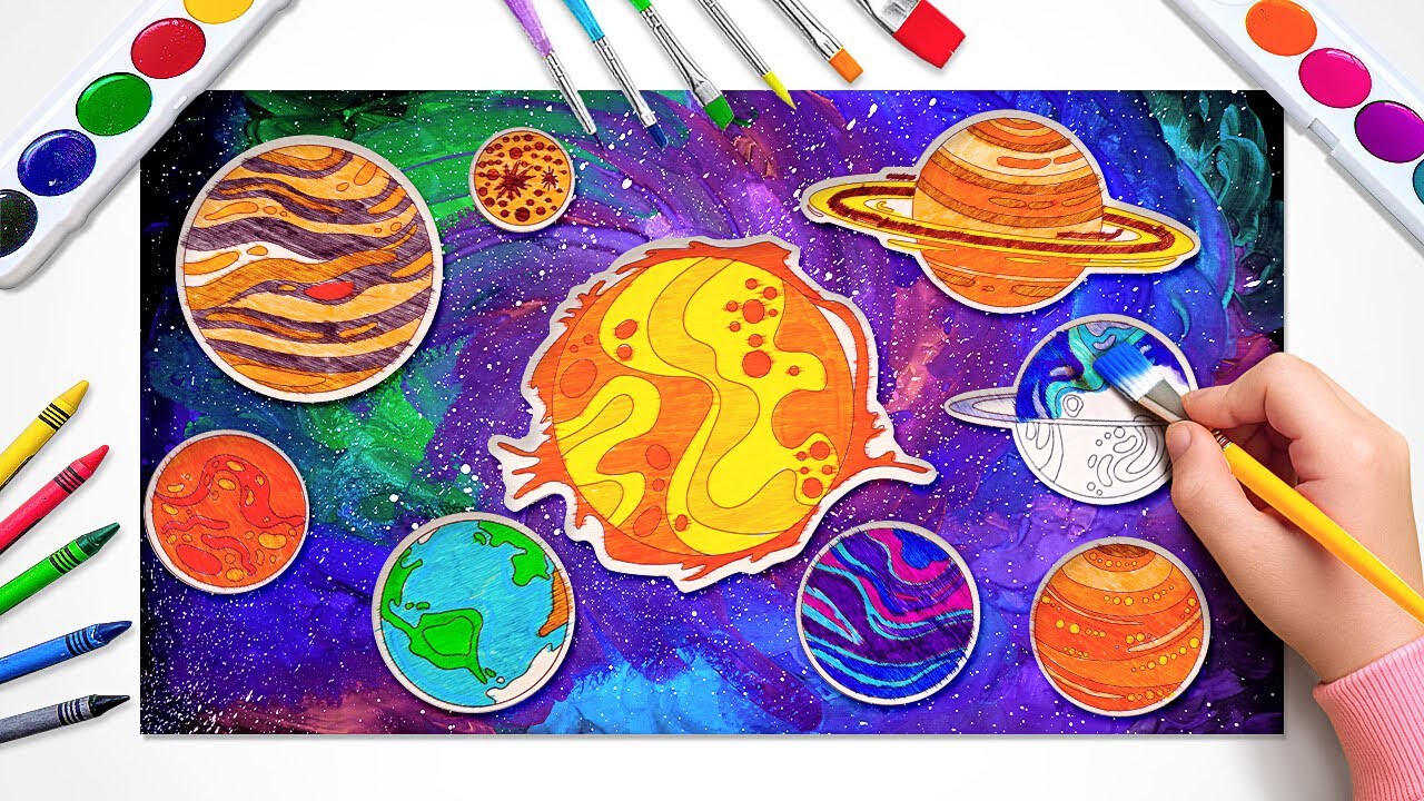 Solar System Coloring Activity for Toddlers | Learn Planet Names & Fun Facts | Video for Kids