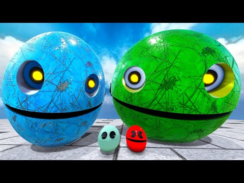 Pacman and Robot vs Monster and Cartoon Cat - 2