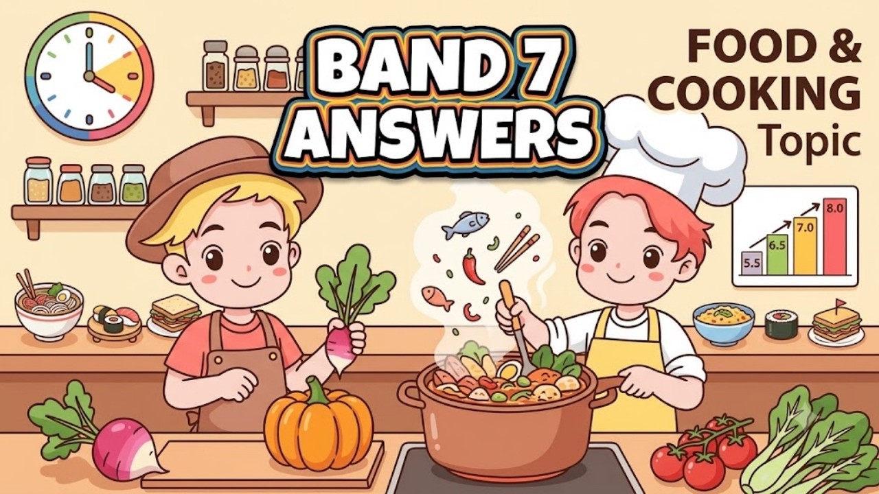 IELTS Speaking Part 1: FOOD & COOKING | Band 7 Full Answers - YouTube video featuring the word really enjoy
