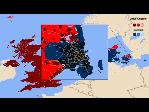 The United Kingdom vs Denmark | Country vs Country Simulation Animation