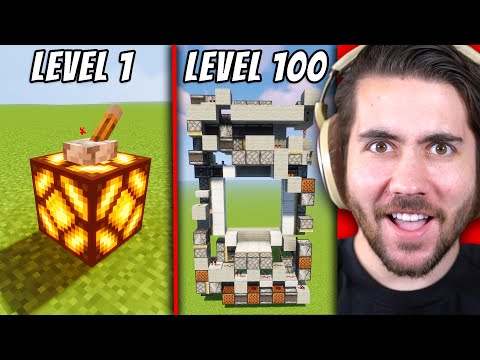 Minecraft Redstone HACKS from Level 1 to Level 100