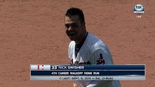 Swisher launches walk-off slam in extras