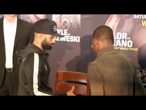 SNUBBED! - KID GALAHAD HAND-SHAKE BLANKED BY TOKA KAHN CLARY AT PRESS CONFERENCE