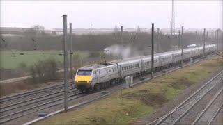 preview picture of video 'East Coast Trains Swansong   Passenger Trains At Speed, Marholm 26 02 15'