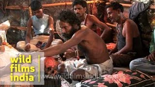 Aghori performing black magic at Chandi Ghat, Haridwar
