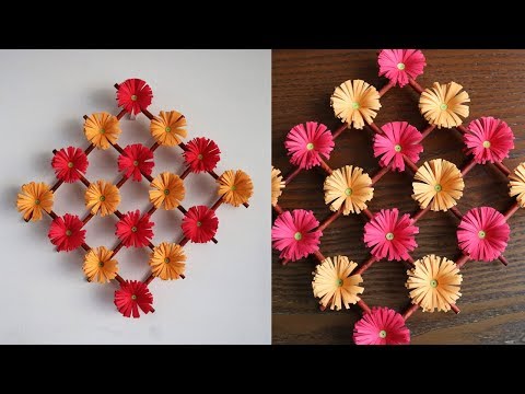 Paper Flower Wall Hanging - DIY Hanging Flower  - Wall Decoration ideas Video