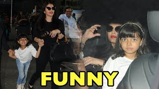 Aishwarya Rai Bachchan Daughter Aaradhya’s Funny Antics At Airport