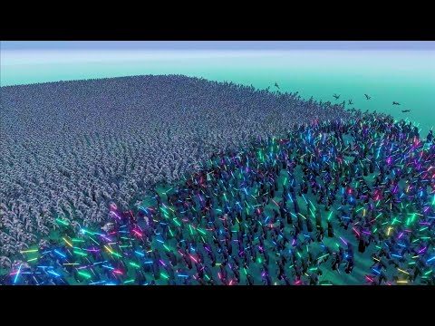 Laser Knight 20.000 VS Wild Man 20.000 Ultimate Epic Battle Simulator