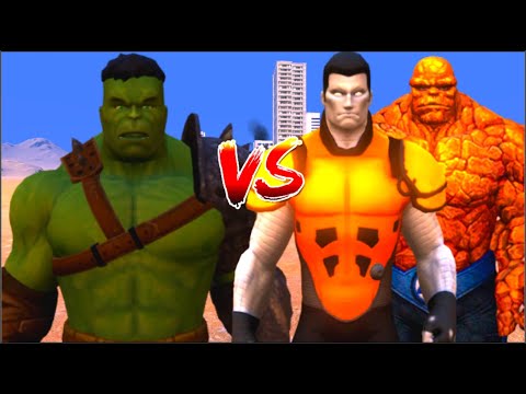100 Hulk vs 1000 Colossus and 1000 Ben Grimm (Marvel vs Marvel)
