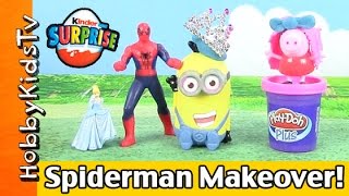 Hero Beauty Salon! Peppa Pig Play-Doh MAKEOVER + Cinderella HobbyKidsTV