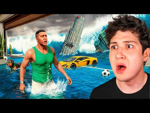 Un MEGA TSUNAMI DESTRUYE mi CASA en GTA 5! 🌊🏡 (Película)
