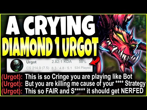 A CRYING and TILTED Diamond 1 500+ Games Main Urgot ~ Only Gameplay High Elo Series #14