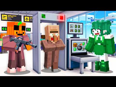 Somos GUARDIAS de SEGURIDAD en AEROPUERTO de Minecraft