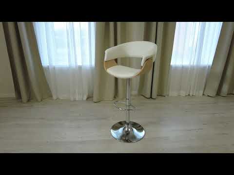 Барный стул VIMTA (mod.4021S) белый/натуральный/хром арт.13660 во Владивостоке - видео 11